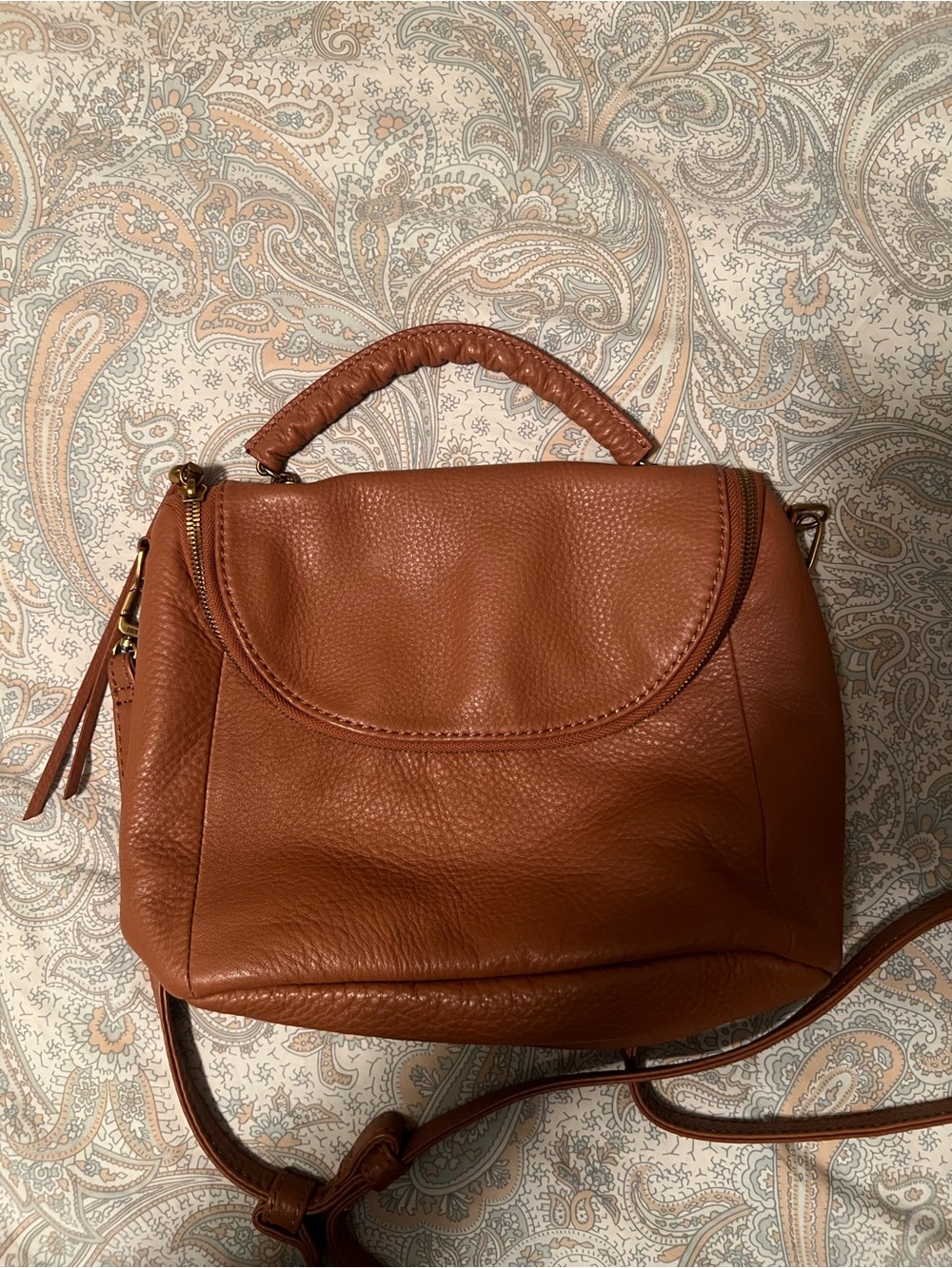 HOBO Bag Brown Leather Top-Handle Crossbody Bag